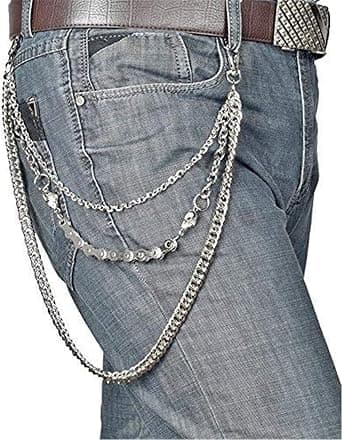 Biker Skull Pung Kæde Punk Mænd Cool Skull Punk Bukser Lang W
