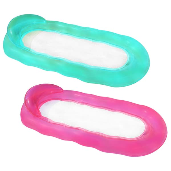Vand flydende seng oppustelig flydende stol flydende måtte vandlounger (pink)