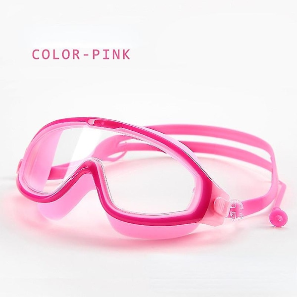 Children's swim goggles large frame girls hd waterproof anti-fog with earplugs