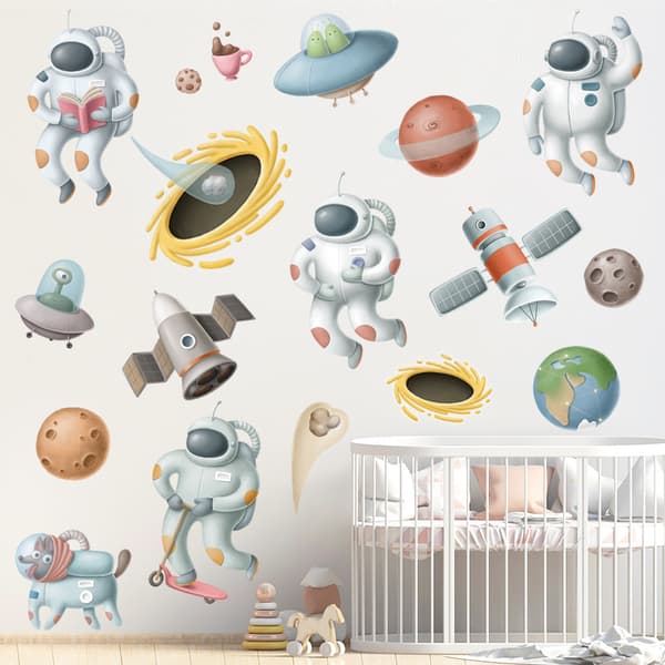 Astronaut Wall Decals Black Hole Space Stickers