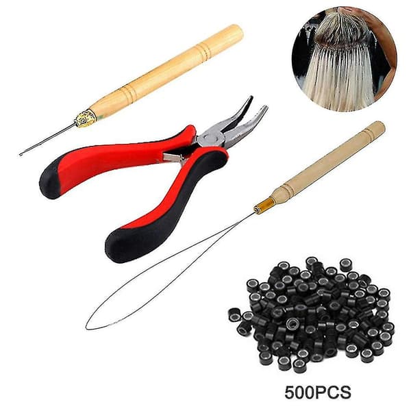 4-i-1-set 500 st Micro Ring-set Micro Ring-slingor Nål Micro Ring-tång Hy