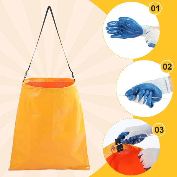 1 pakke affaldspose med skulderrem, gul - Yellow