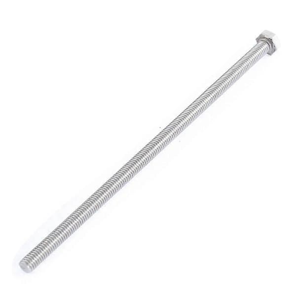 M6 x 150mm Fuldt Gevind Sekskantbolt i Rustfrit Stål 4 stk sølv silver