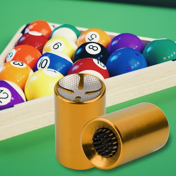 Portable 2-in-1 Billiard Cue Tip Tool Pool Cue Shaper Repair Scraper Pick (Golden)