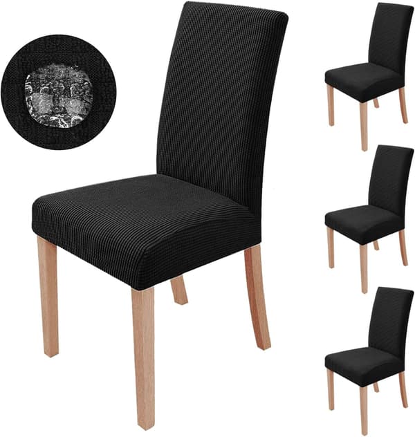 4 stk. spisestolebetræk stretch moderne stolebeskytter vask