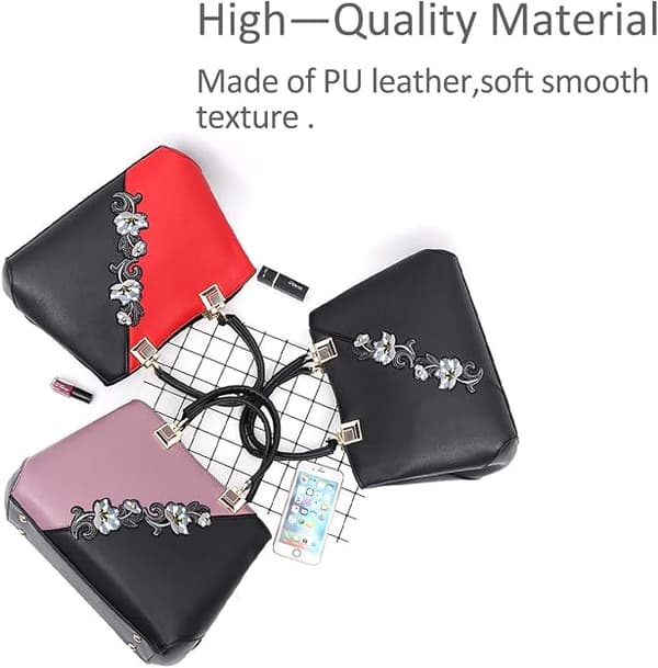 Handväskor fashionabla damhandväskor för damer blommönster crossbody väskor skarvning färg axelväskor Röd Red