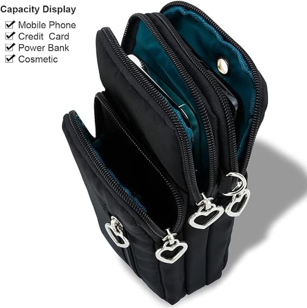 Crossbody-väskor Mobiltelefon Plånboksväskor med Stor Kapacitet och Justerbar Axelrem för Kvinnor Flicka