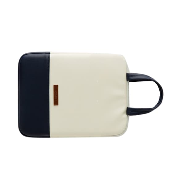 Laptop Bag Cute Alphabet Pattern Waterproof Shockproof PU Leather Tablet Bag with Handle 11 inch White