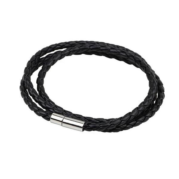 2-pak - Læderarmbånd - Læderarmbånd Sort