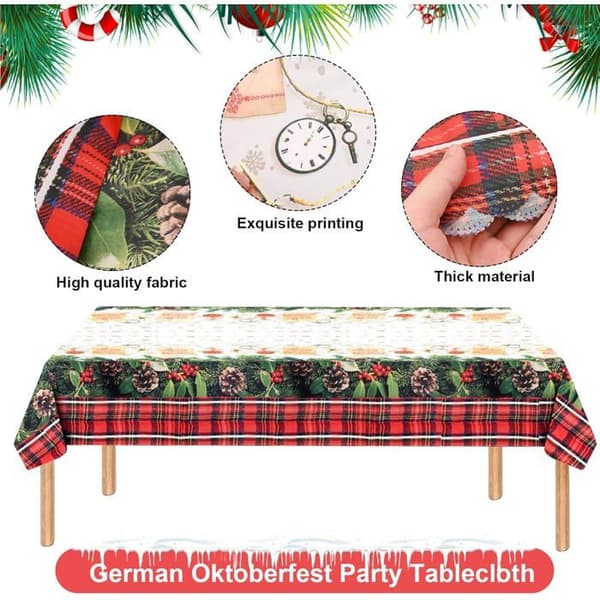 Rektangulära juldukar, tvättbar julhelgsduk, stor julduk - 180x150 cm