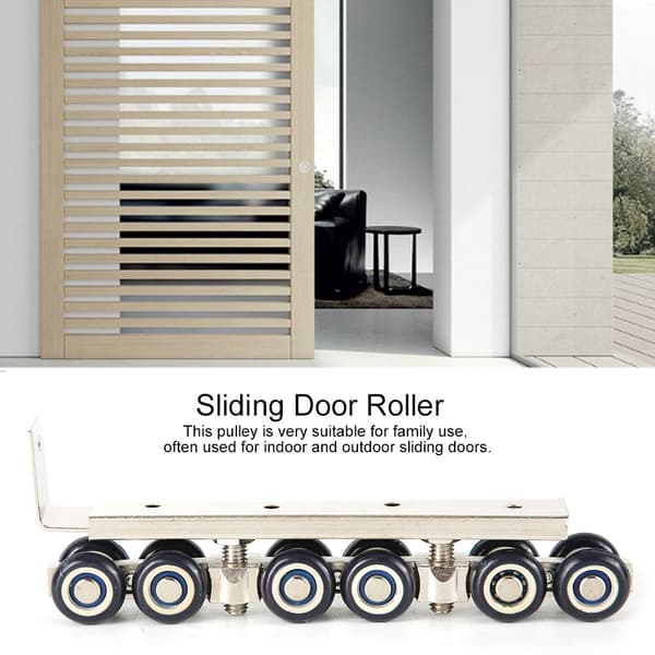 2 Pcs Household 12-Wheel Hanger Roller Silent Sliding Door Gate Roller Pulley Door Wardrobe Hardware Kit