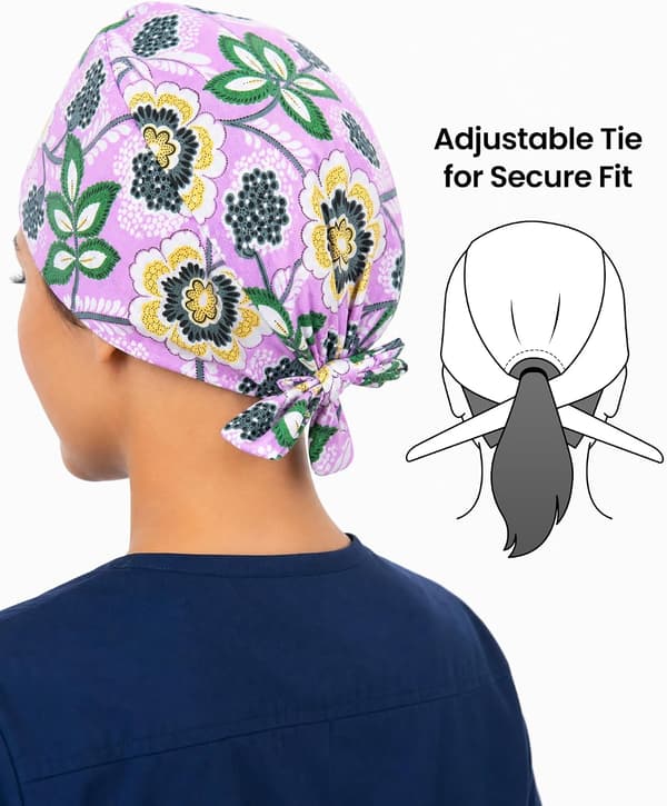 Unisex Scrub Cap Bomull Sykepleierhatt Kvinner Menn Lilla - Lilac