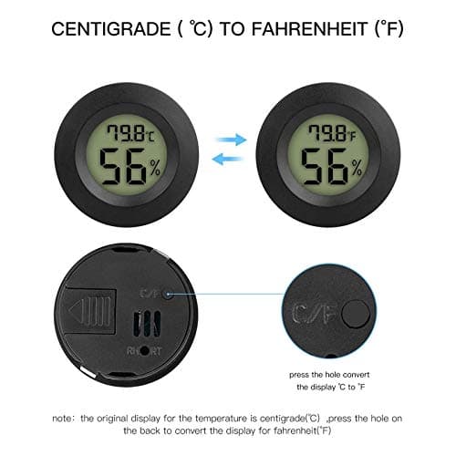 2-pakning Mini Termometer Hygrometer Kjøleskap Fryser Elektronisk