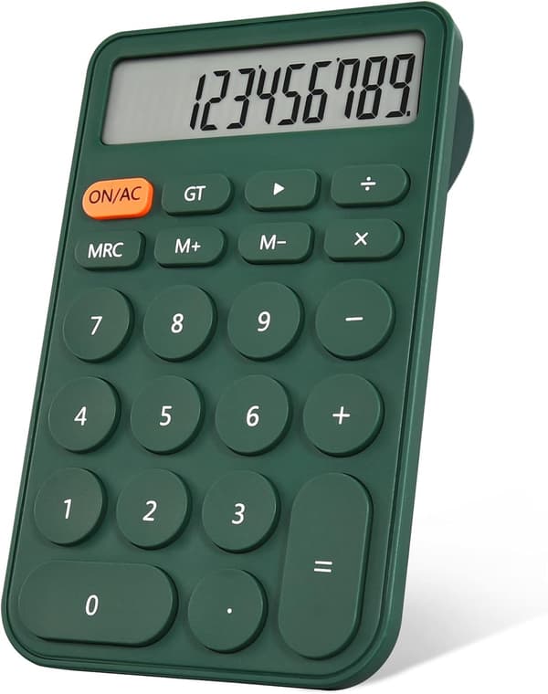 Desktop Calculator for Students, 12-Digit LCD Display, Basic Desktop Calculator for School, Office, and Home Green Green