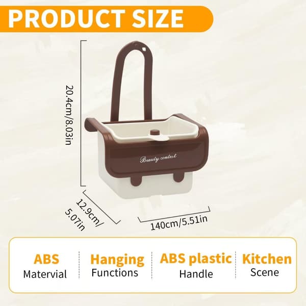 Sink Food Catcher - Hanging Faucet Strainer | Push-Button Automatic Draining Kitchen Drain Basket - Easy Installation Fine Mesh
