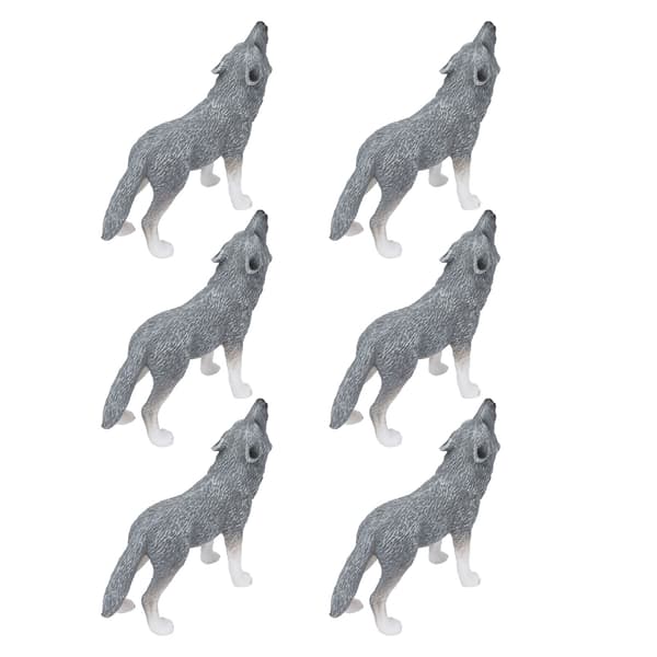 6 Pcs Wolf Figures, Lifelike Educational Arctic Wolf Animal Models for Collection Gifts, Cake Decorations