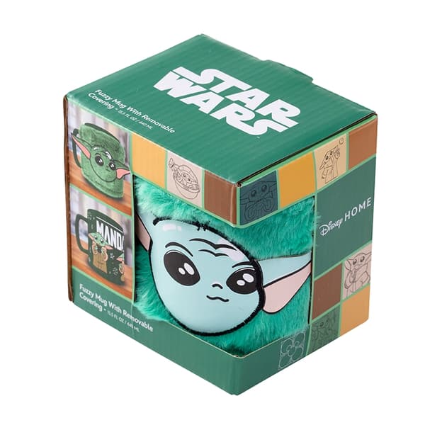 Mandalorian Grogu-mugg 440 ml med teddyöverdrag 456