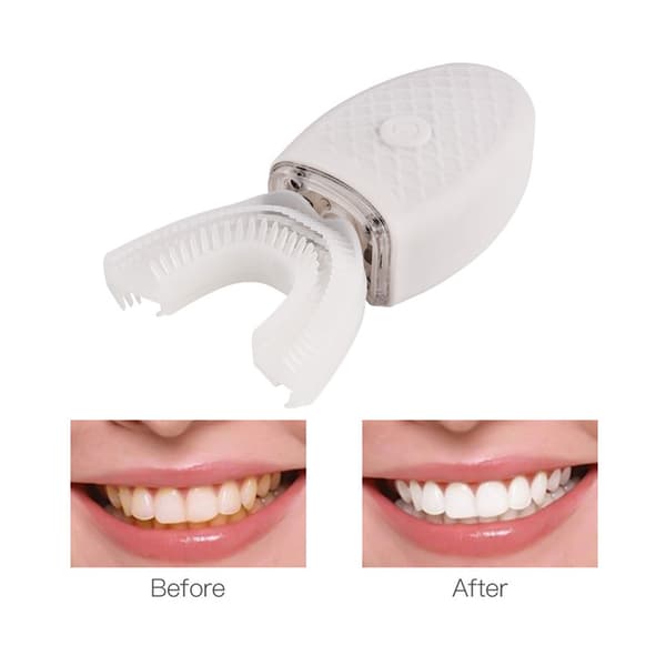 Fully Automatic 360° Electric Toothbrush - Vibrating Sonic Toothbrush White white
