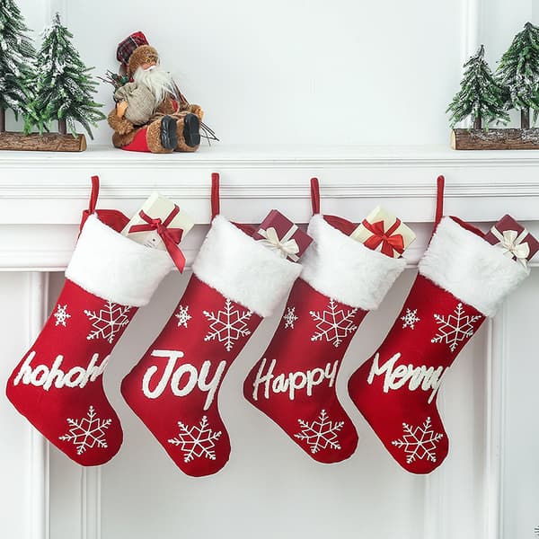 Julstrumpor 4-pack, 45 cm plysch stora julstrumpor