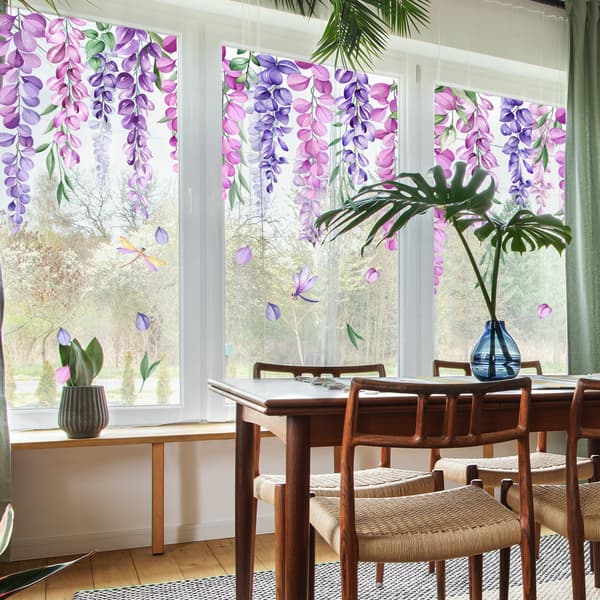 1 stk sommer vårblomster vindusdekaler antikollisjon hengende