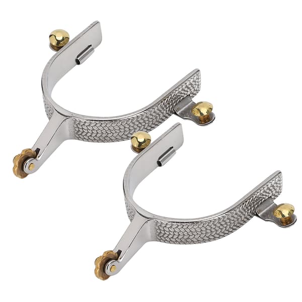 Hestesporer Western Rustfrit Stål Ridning Hest Roping Sporer med Messinggear til Mænd