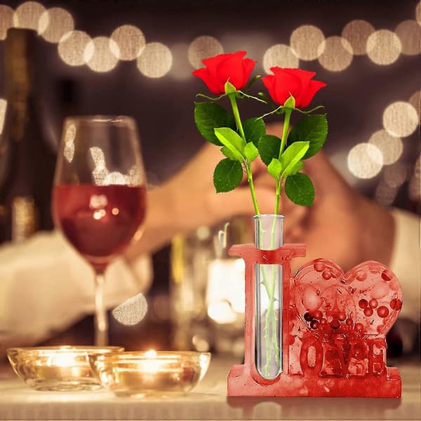 Kærlighedshjerte Blomstervase Hydroponisk Planteformering Station Epoxyharpiksform Dekoration Silikone Mo