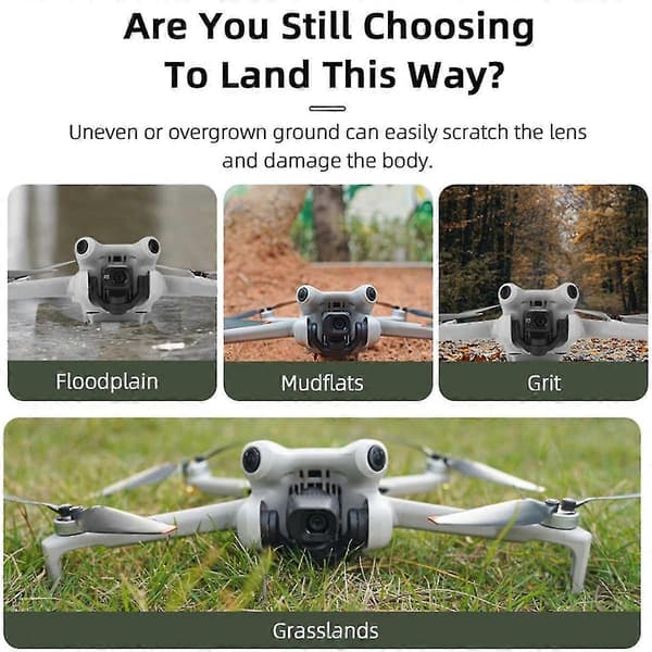 Forlenget landingsunderstell for Mini 4 Pro, bærbart høydeøkende feste, dronetilbehør - XinHan Grå Gray