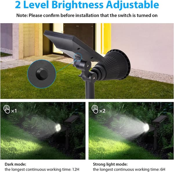 Solar Powered Outdoor Spotlights, 7 LED Solar Garden Lights, Set