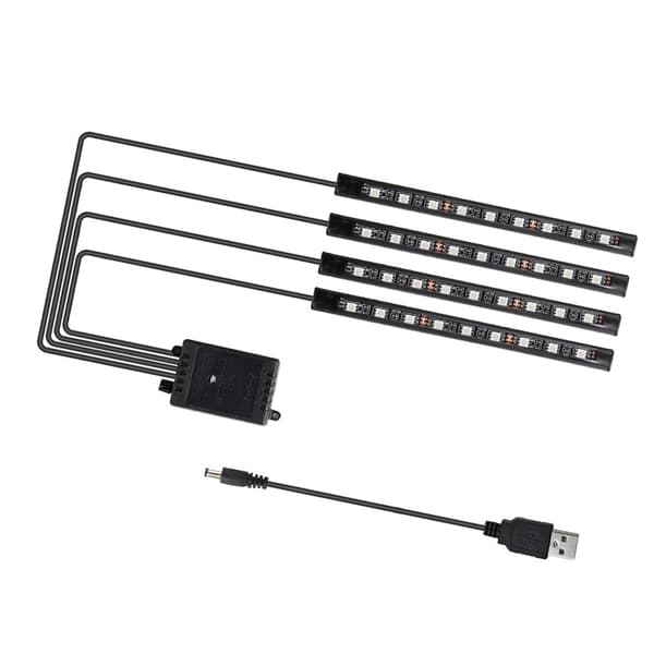 Universal LED Car Interior Lighting, Remote Control, 36 Beads, Decorative Car Floor Lighting USB 5V
