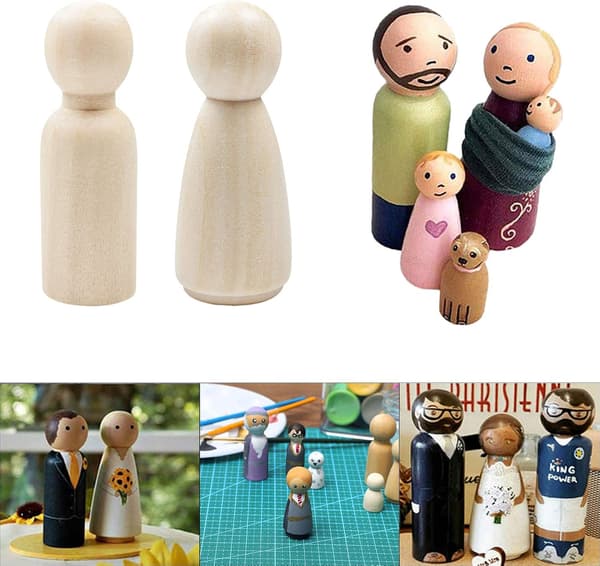 50 stk træfigurer til maling, træfamiliefigurer