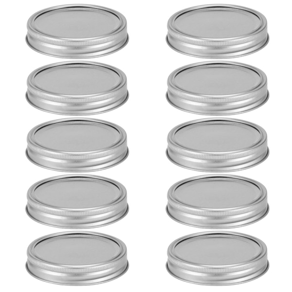 Glasbeholderlåg 10 stk. 70 mm sølv cirkulær ring med dækplade