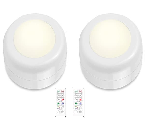 LED-spotlight med fjernkontroll 2-pakning