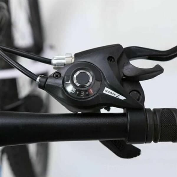 Cykelgear, 3 x 7 gear til MTB, med bremsekabel og hastighedsindikator.