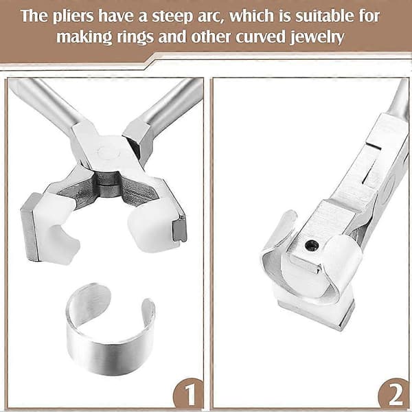 2 Pcs Ring Making Kit Chain Nose Pliers Bending and Wrapping Tool in Metal Stainless Steel Ring Bender
