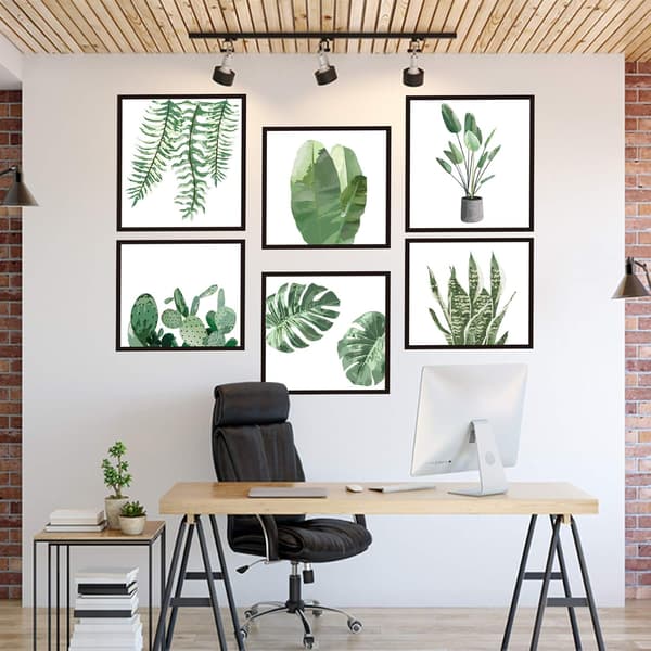 DIY Creative Green Plants Photo Frame Wall Decal, Trendy Plant
