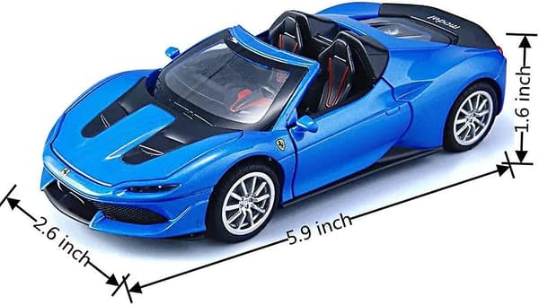 J50 Roadster Metal Støbt Legetøjsbil 1/32 Træk Tilbage Bil Med Lys Og Musik (blå)