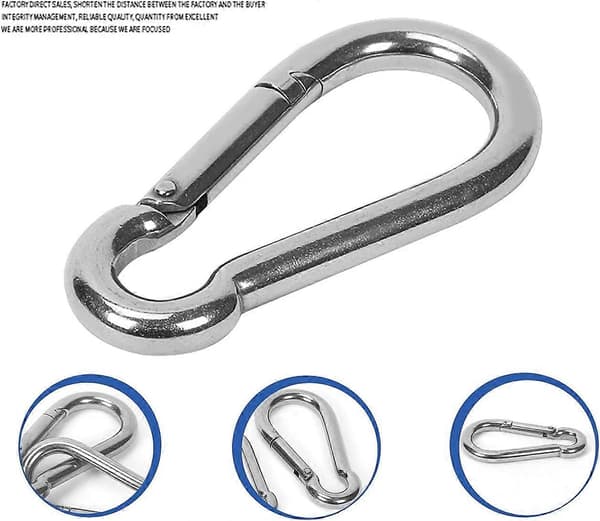 6 mm karbinhake 8 st sportkarbinhake typ karbinhakekrok