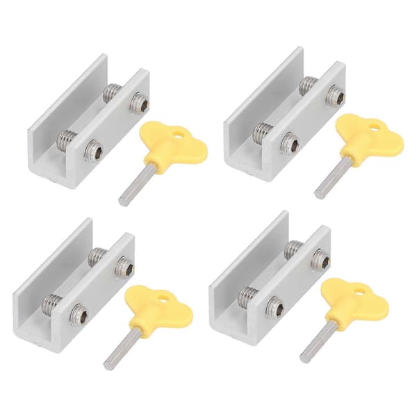 4 Set Window Door Frame Lock Security Adjustable Stop with Key Home Office Supplies [DB]