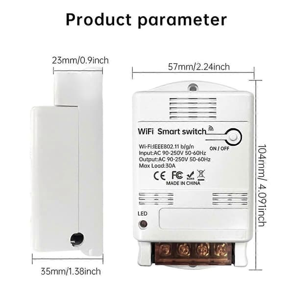 WiFi Smart Switch 30A Relémodul Smart Switch Kontroller