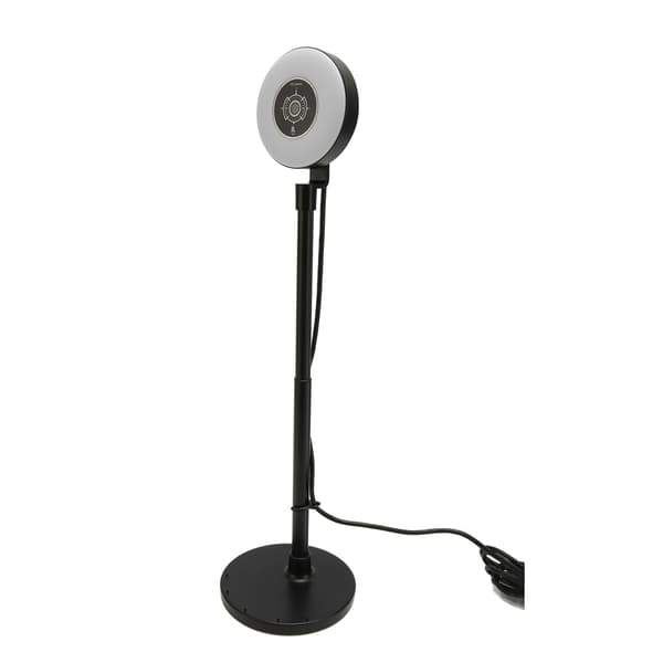 HD Webcam with Adjustable Light, Built-in Microphone, USB HD 1080P Autofocus Webcam with Extendable Pole, Black Autofocus