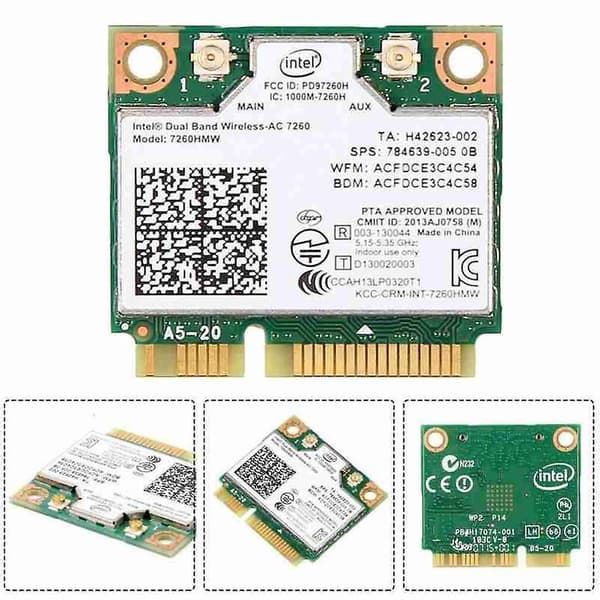 Intel 7260 AC 7260HMW 867 Mbit/s 5G Trådløst Wifi [DB] Som vist As shown