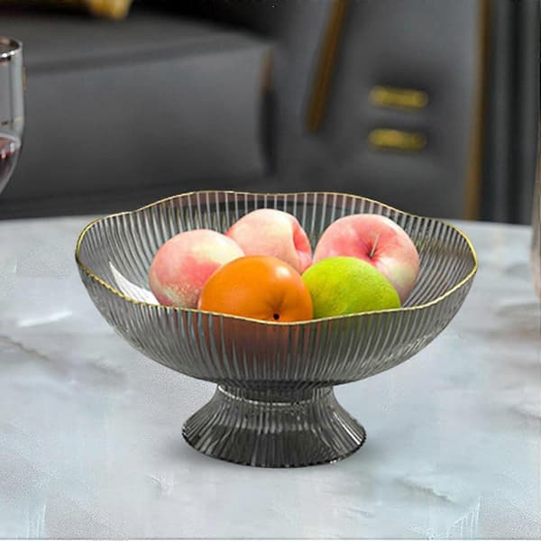 Dekorativ piedestalbolle, dessertstativ, fruktskål, snacksfruktskål for bondekjøkken, brød, snacks, hjemmeinnredning