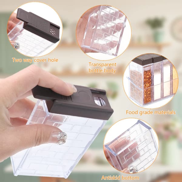 Krydderiglas, transparente krydderiopbevaringsbeholdere, krydderidispensere, krydderidispensere til camping, beholdere til sukker, salt, peber og andre krydderier_tfrf
