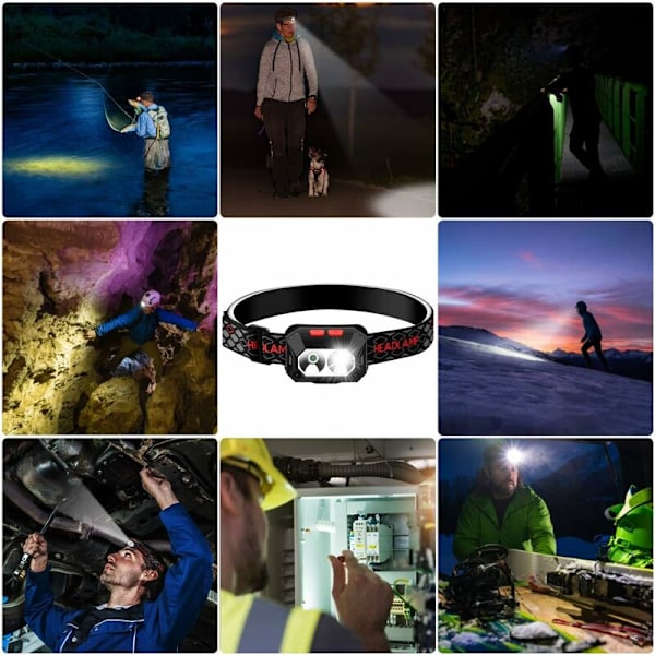 Kraftfuld pandelampe USB-opladelig 6 tilstande Camping pandelampe 1000