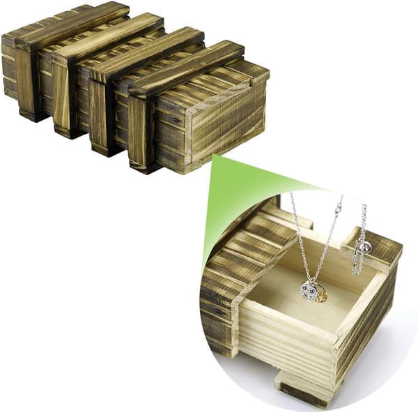 Personalized Magic Wooden Box with 2 Secure Storage Compartments