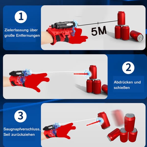Børne Spider-Man Launcher med 3 edderkoppespindpile Udendørslegetøj