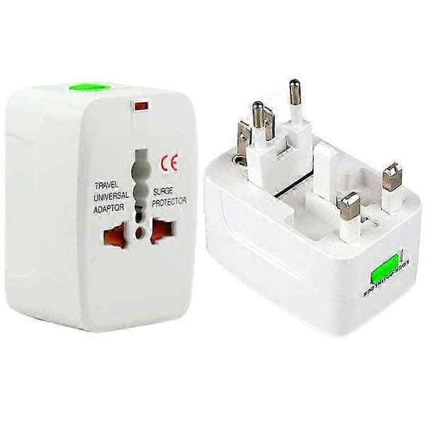 Adapter, Universal EU US AU Reiseadapter (Hvit)