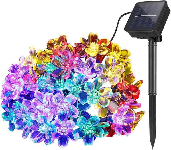 Solcellelysslynger for utendørs bruk, hage, 7M 50 LED Vanntette Lysslynger_tfrf