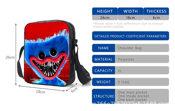 School Bag Cartoon Shoulder Bag Shoulder Bag Pencil Case Three-piece Set-14