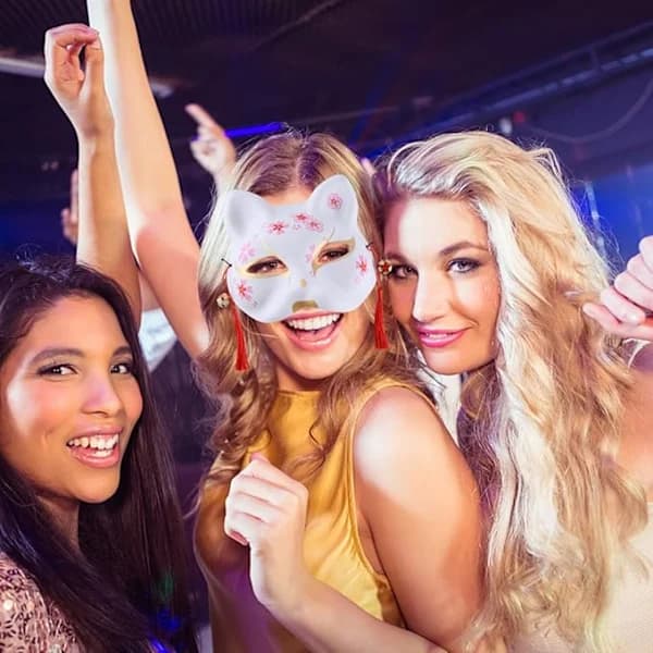 Ansigtsmaske til dyr - Ræv, Kat, Cosplay-kostume, Hovedbeklædning til Karneval, Maskeradefest, Tilbehør